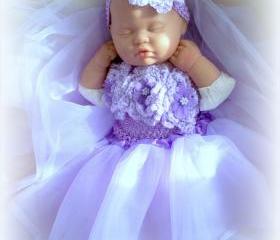 BABY GIRL PURPLE TUTU AND HEADBAND 