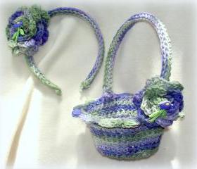 Flower Girl Basket and Headband Set