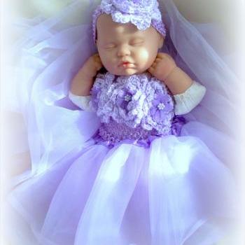 BABY GIRL PURPLE TUTU AND HEADBAND 